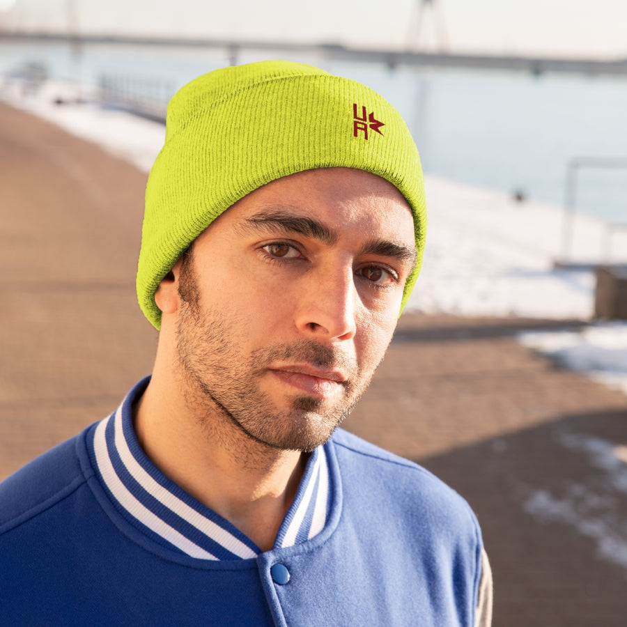 Knit Beanie Embroidered